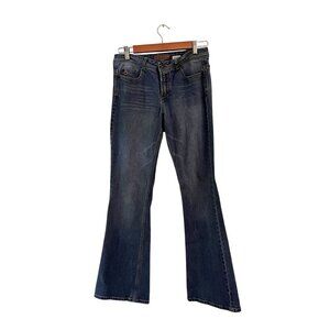 Vintage Y2k Paris Blues Womens Flared Denim Jeans Size 7 Medium Wash